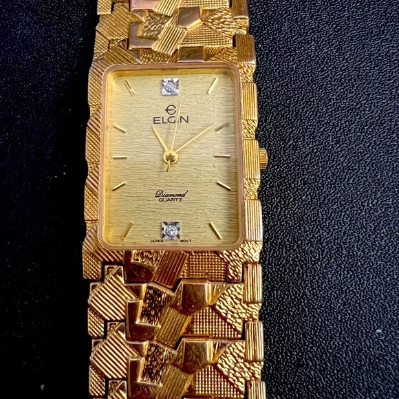 Elgin Diamond Quartz Accessories Ventage Women Elgin Diamond